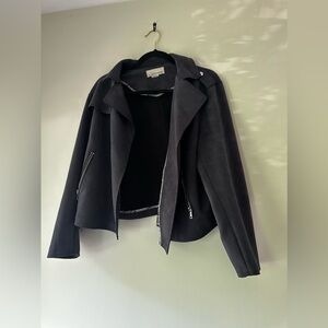 Anthropologie Navy suede Moto Jacket